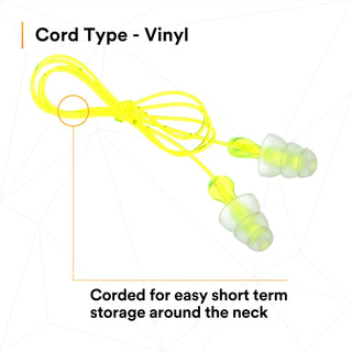 3M Tri-Flange Earplugs P3000, Corded