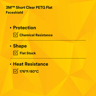 3M Short Clear PETG Faceshield WE96S 82580-00000, Flat Stock