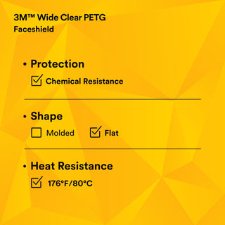 3M Wide Clear PETG Faceshield WE96X 82581-00000, Flat Stock