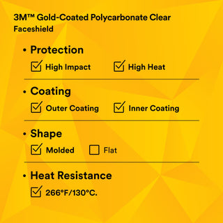 3M Total Performance Gold-Coated Polycarbonate Clear Faceshield WindowWCP96G