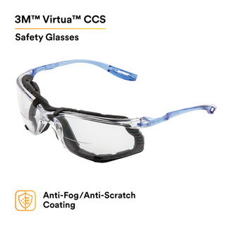 3M Virtua CCS Protective Eyewear 11872-00000-20, with Foam Gasket