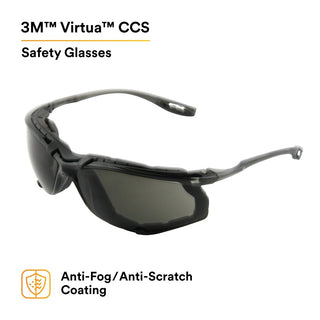 3M Virtua CCS Protective Eyewear 11873-00000-20, with Foam Gasket