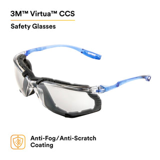 3M Virtua CCS Protective Eyewear 11874-00000-20, with Foam Gasket