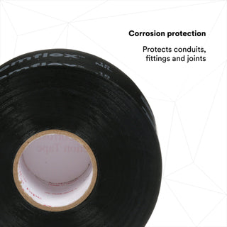 3M Temflex Vinyl Corrosion Protection Tape 1100, 2 in x 100 ft,Printed, Black