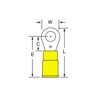 3M Vinyl Insulated Butted Seam Ring Tongue Terminal 13-10-P