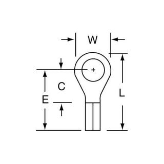 3M High Temperature Butted Seam Ring Tongue Terminal HT-12-10, for usein ovens