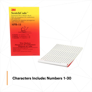 3M ScotchCode Pre-Printed Wire Marker Book SPB-11