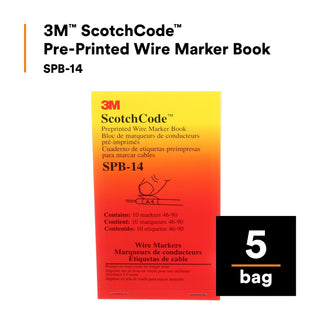 3M ScotchCode Pre-Printed Wire Marker Book SPB-14