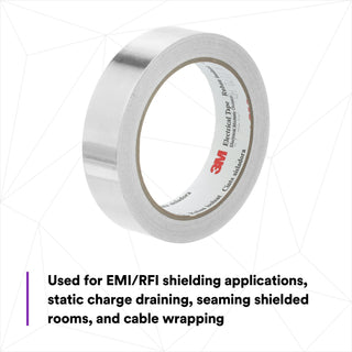 3M EMI Aluminum Foil Shielding Tape 1170, 2 in x 18 yd