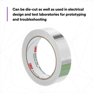 3M EMI Aluminum Foil Shielding Tape 1170, 2 in x 18 yd