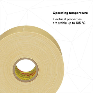 Scotch® Varnished Cambric Tape 2520, 1-1/2 in x 36 yd, Yellow, 6rolls/carton