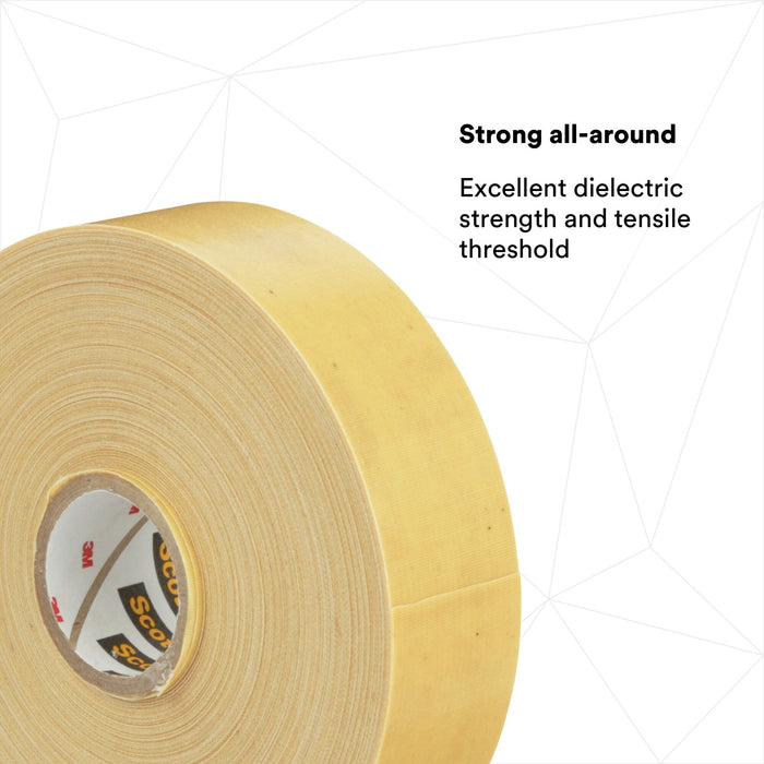 Scotch® Varnished Cambric Tape 2520, 3/4 in x 36 yd, Yellow