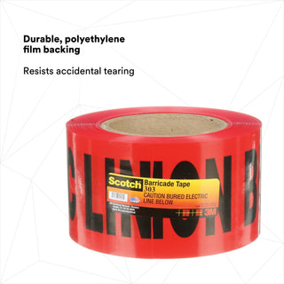 Scotch® Buried Barricade Tape 303, CAUTION BURIED ELECTRIC LINE BELOW