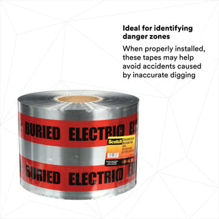 Scotch® Detectable Buried Barricade Tape 408, CAUTION BURIED ELECTRICLINE BELOW