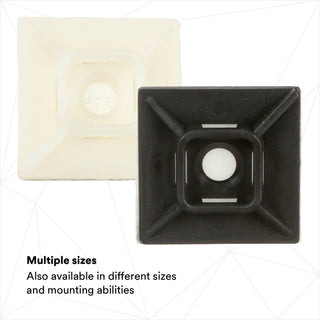 3M Cable Tie Mounting Base CTB1X1BKA-C Black, 4-way Adhesive Mount