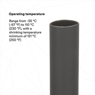 3M Thin-Wall Heat Shrink Tubing EPS-300, Adhesive-Lined, 1/2-Black-48"