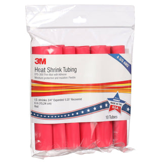 3M Thin-Wall Heat Shrink Tubing EPS-300, Adhesive-Lined, 3/4-6"-Red