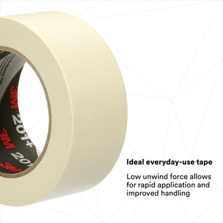 3M General Use Masking Tape 201+, Tan, 48 mm x 55 m, 4.4 mil