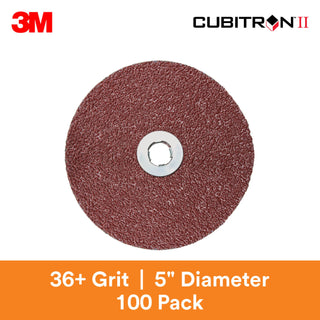 3M Cubitron II Fibre Disc 982C, 36+, GL Quick Change, 5 in, Die G500P