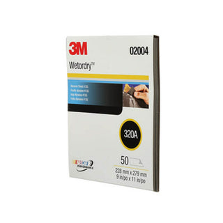 3M Wetordry Abrasive Sheet 413Q, 02004, 320, 9 in x 11 in, 50 sheetsper carton