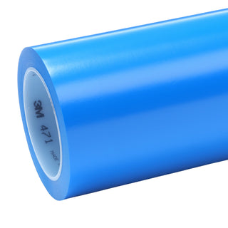 3M Vinyl Tape 471, Blue, 48 in x 36 yd, 5.2 mil, 1 Roll/Case, Untrimmed