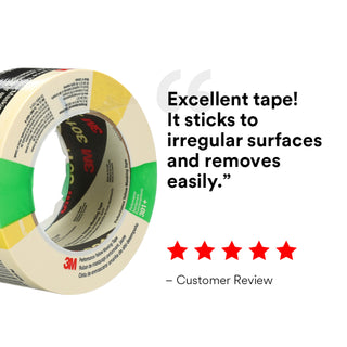 3M Performance Yellow Masking Tape 301+, 48 mm x 55 m, 24 Roll/Case