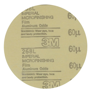 3M Microfinishing PSA Film Disc 268L, 60 Mic 3MIL, Type D, 12 in x NH,Die 1200B