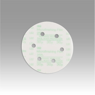 3M Microfinishing PSA Film Disc 268L, 30 Mic 3MIL, Type D, 6 in x NH,D/F 6HL