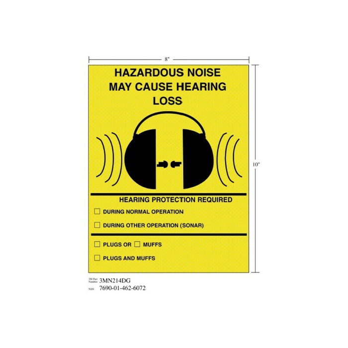 3M Diamond Grade Safety Sign 3MN214DG, "HAZRD…LOSS", 8 in x 10 inage