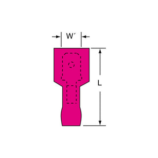 3M Male Disconnect, Fully Nylon Insulated w/Insulation Grip 22-18 AWG,94810