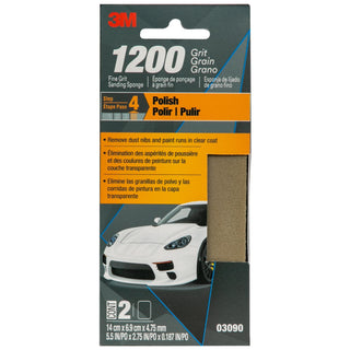 3M Fine Grit Sanding Sponge 03090, 1200 Grit