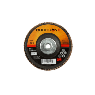 3M Cubitron II Flap Disc 967A, 80+, T29 Quick Change, 4 in x 3/8"-24