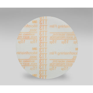 3M Microfinishing PSA Film Disc 468L, 30 Mic 3MIL, Type E, 5 in x NH,Die 500X