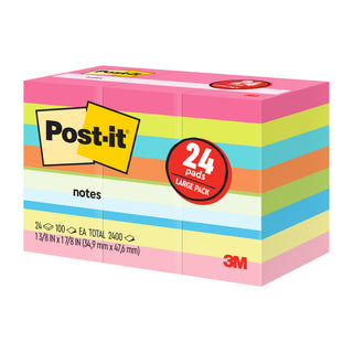 Post-it® Notes 653-Club-07, 1-3/8 in x 1-7/8 in (34,9 mm x 47