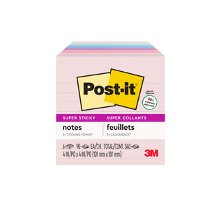 Post-it® Super Sticky Recycled Notes 675-6SSNRP, 4 in x 4 in (101 mm x 101 mm)