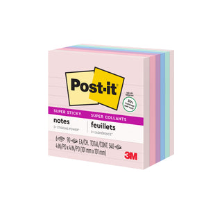 Post-it® Super Sticky Recycled Notes 675-6SSNRP, 4 in x 4 in (101 mm x 101 mm)