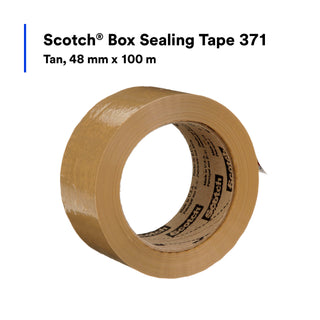 Scotch® Box Sealing Tape 371, Tan, 48 mm x 100 m