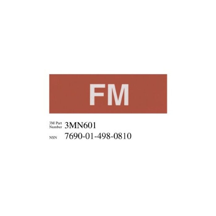 3M Diamond Grade Damage Control Pipe Marking 3MN601, "FM", 6 in x 2inage