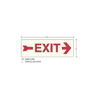 3M Photoluminescent Film 6900, Shipboard Sign 3MN108PL, 2 in x 6 in,EEBDage