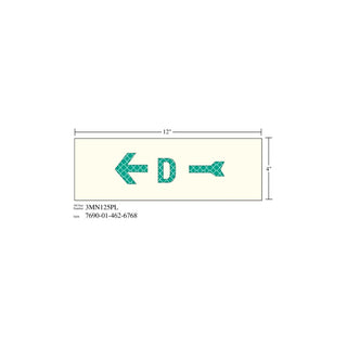 3M Photoluminescent Film 6900, Shipboard Sign 3MN125PL, 12 in x 4 in