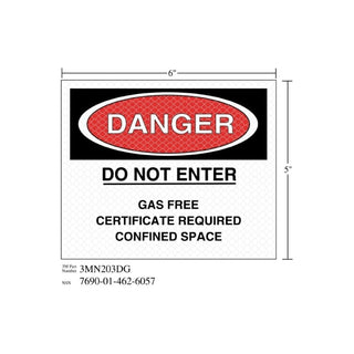 3M Diamond Grade Safety Sign 3MN203DG, "DANGER…SPACE", 6 in x 5 inage