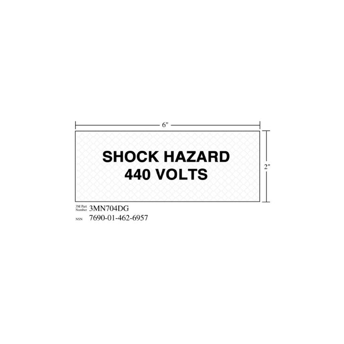 3M Diamond Grade Electrical Sign 3MN704DG, "SHOCK…VOLTS (WHT)", 5 in x2 inage