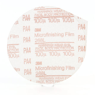 3M Microfinishing PSA Film Disc 268L, 100 Mic 3MIL, Type D, 5 in x NH,Die 500X