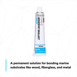 3M Marine Adhesive Sealant 5200, White, 1 oz Tube