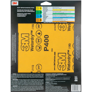 3M Wetordry Sandpaper, 32038, 400 Grit, 9 in x 11 in, 5 per pack