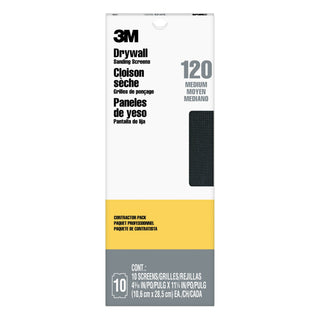 3M Drywall Sanding Screens 99438, 4 3/16 in x 11 1/4 in, 120 grit, 10 sheets/pk