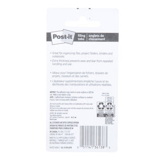 Post-it® Tabs 676-ALYR, .625 in. x 1.5 in. (15,8 mm x 38,1 mm)