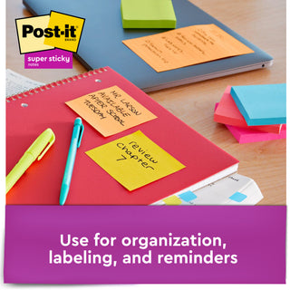 Post-it® Super Sticky Notes, 3321-SSAU-B, 3 in x 3 in (76 mm x 76 mm)