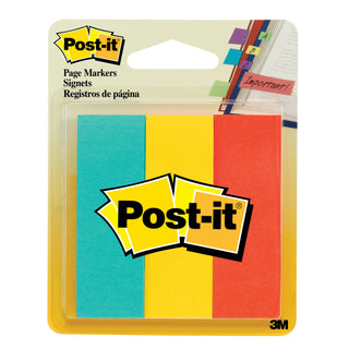 Post-it® Page Markers 5222, 1 in x 3 in x in (22,2 mm x 73 mm), AssortedColors