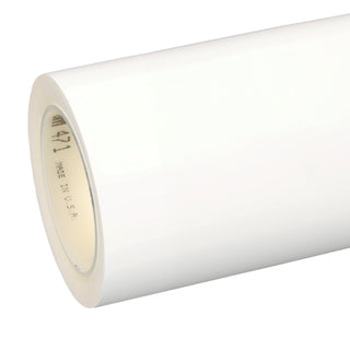 3M Vinyl Tape 471, White, 48 in x 20 yd, 5.2 mil, 4 rolls per case,Untrimmed